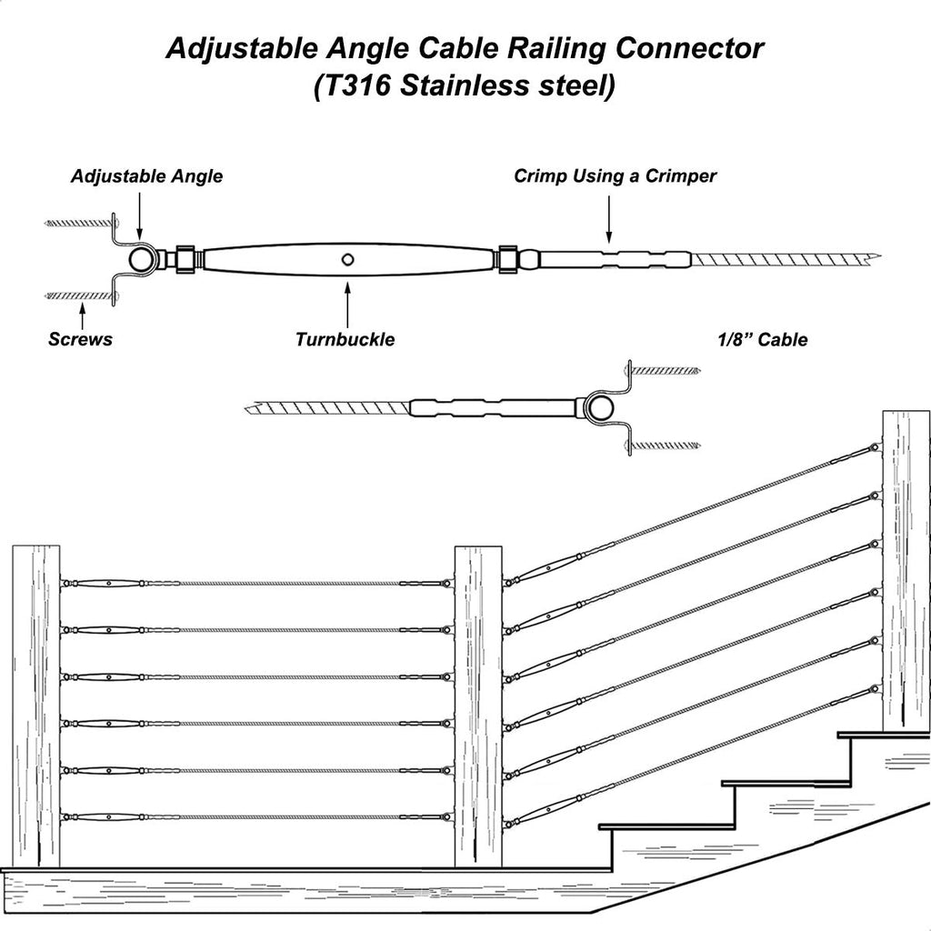 Stainless Steel Cable Railing Hardware Kit E5297