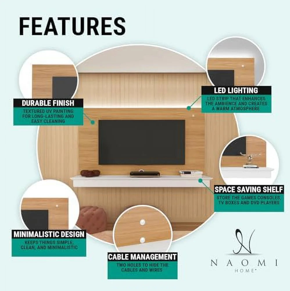 White Floating TV Stand with LED Strip A903