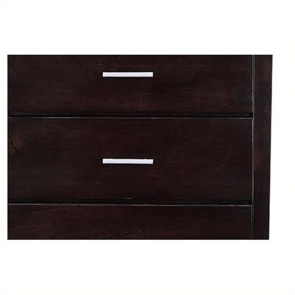 Contemporary 5-Drawer Solid Wood Chest in Dark Espresso T19600