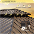 Outdoor Hardtop Gazebo with Galvanized Steel Double Roof & Aluminum Frame 12'x16' Y84646