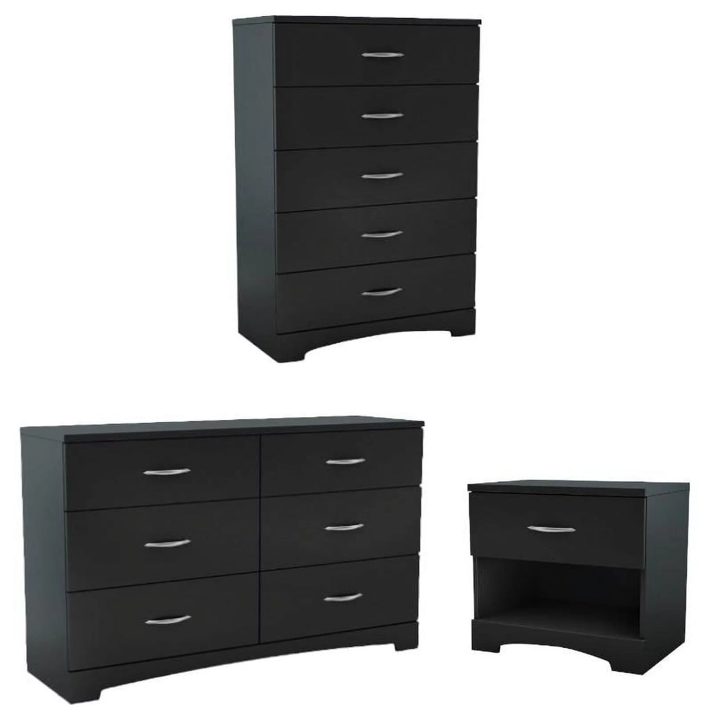 3-Piece Double Dresser & 5 Drawer Chest & Nightstand Set E892215