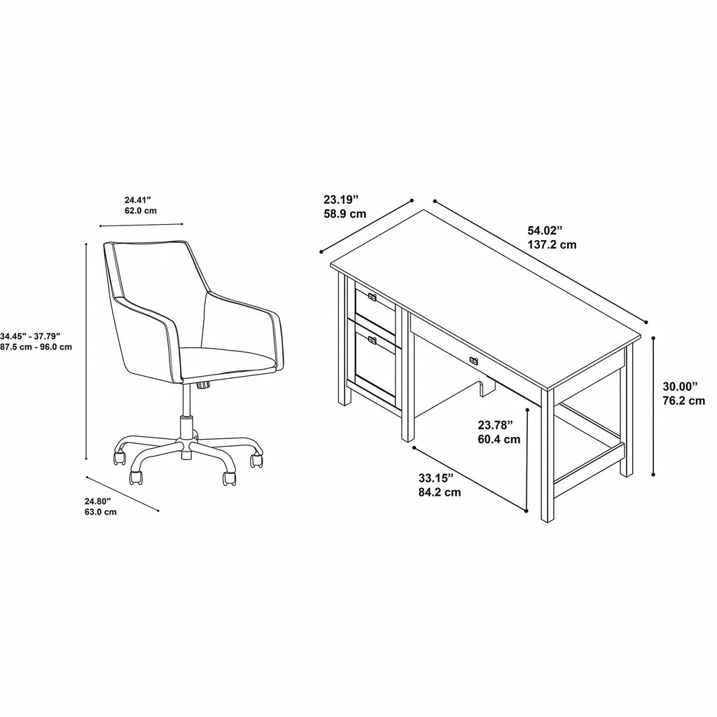 54W Computer Desk and Office Chair 2 Pc. Set M80829