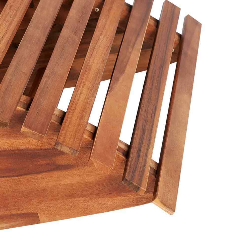 2 Pcs Acacia Wood Rocking Sun Loungers J189