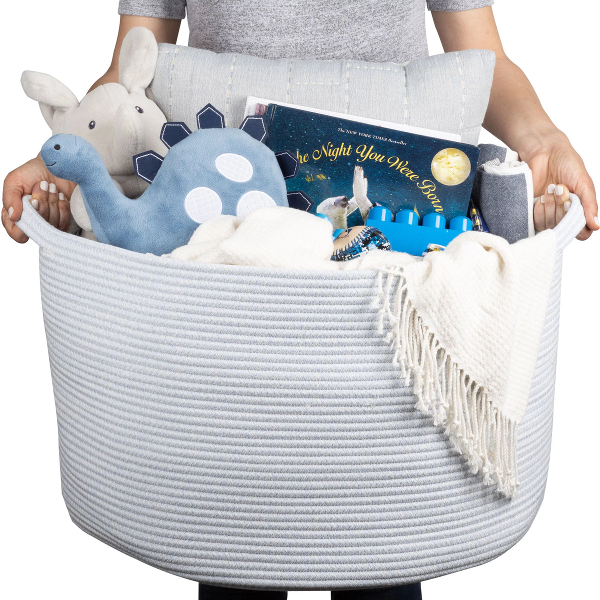 Baby Blue XXL Cotton Rope Basket P17117