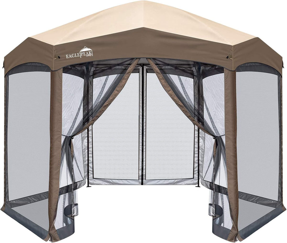 6 Sided Pop-Up Camping Gazebo with Mosquito Netting P7584