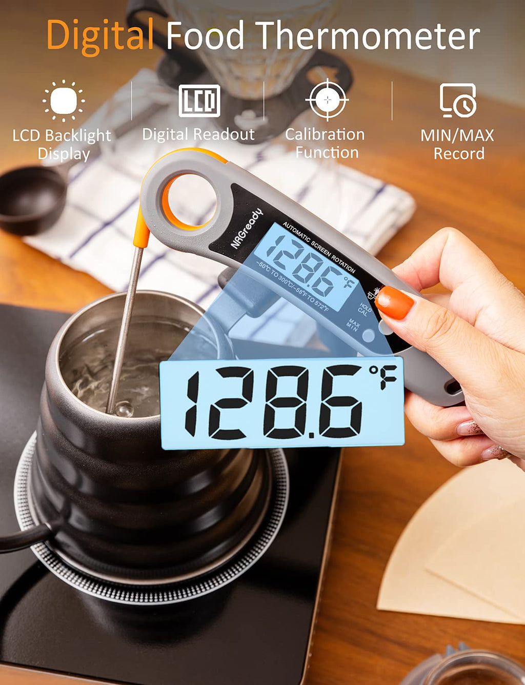 Instant Read Digital Meat Thermometer with Probe Q325172