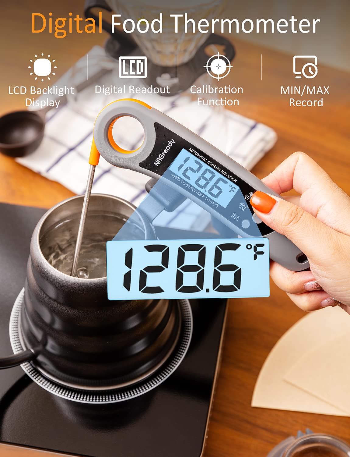 Instant Read Digital Meat Thermometer with Probe Q325172