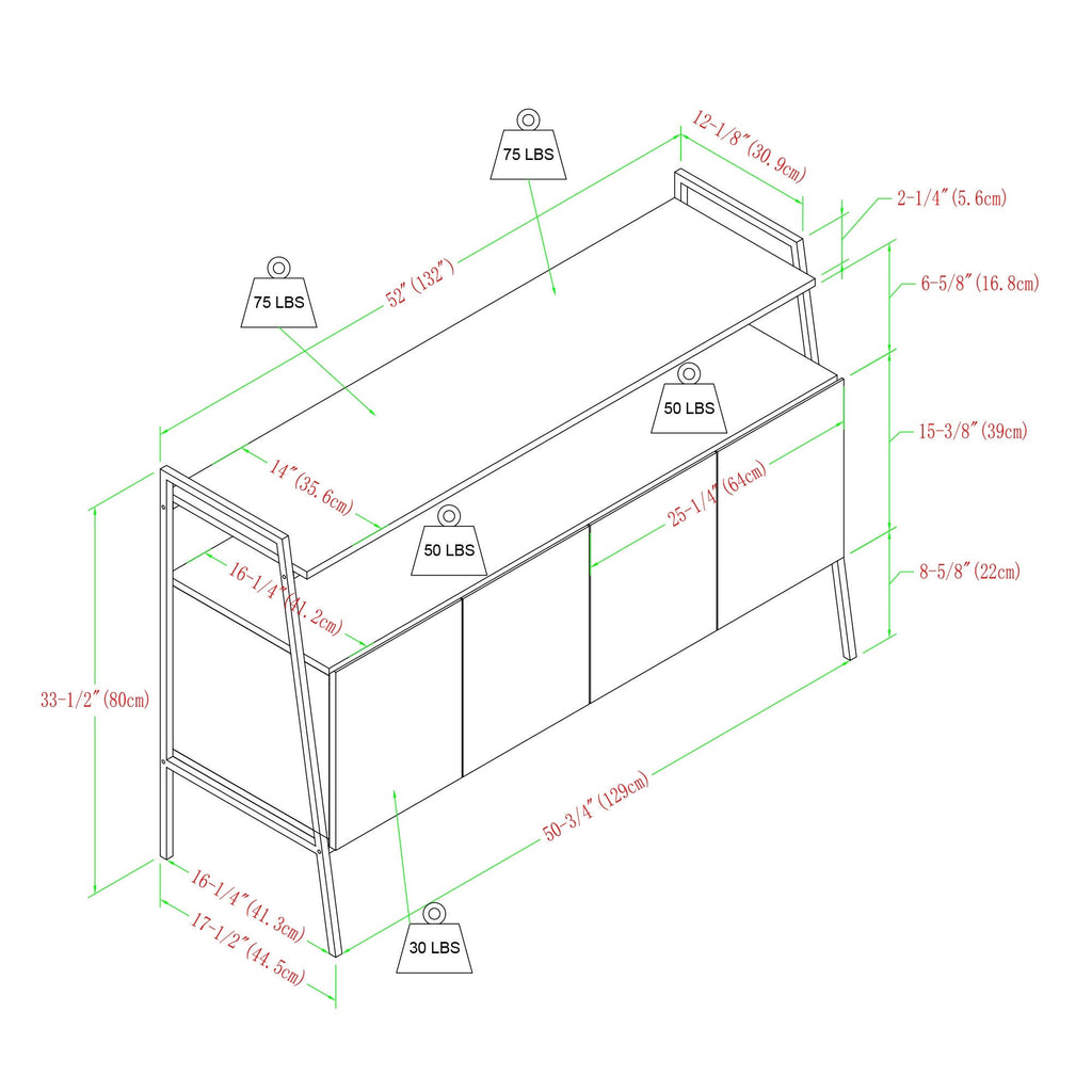 52-Inch Modern TV Stand Console U86236
