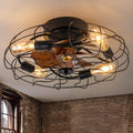 20'' Low Profile Caged Ceiling Fan with Lights A3692