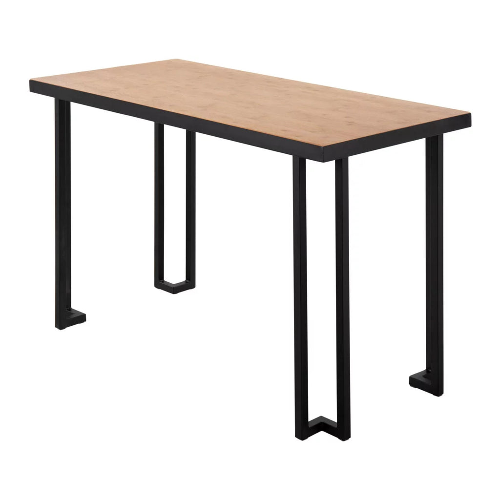 Black Steel Natural Wood Top Desk S5411
