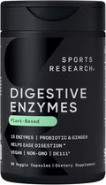 Plant Based Digestive Enzymes with Probiotics & Ginger 90 Veggie Capsules L731226