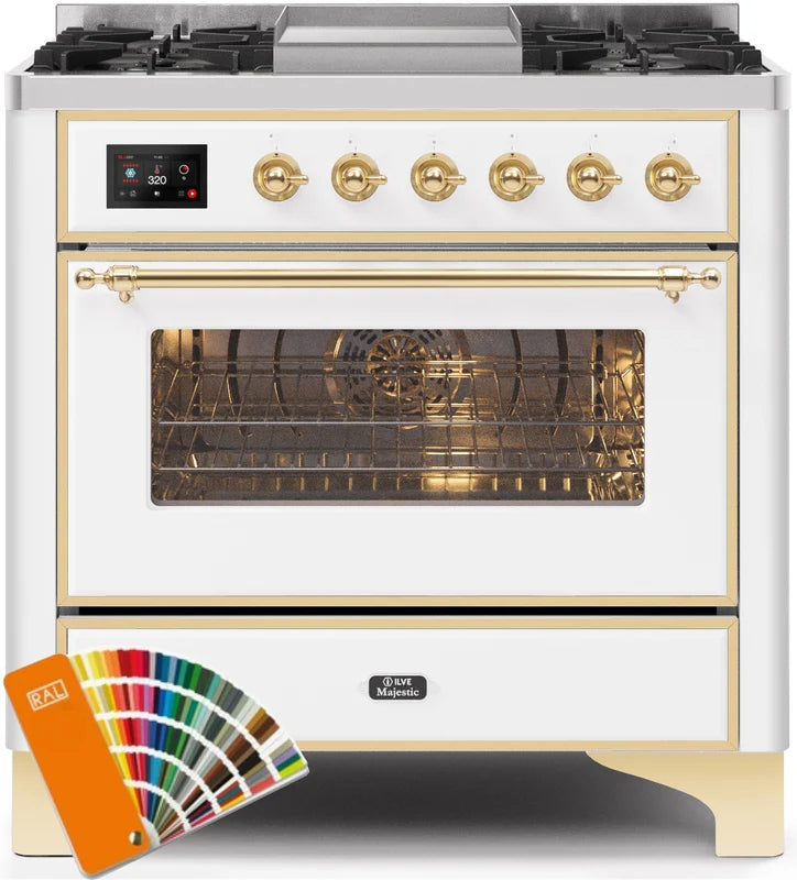 36 Dual Fuel Natural Gas Range with Brass Trim B69233