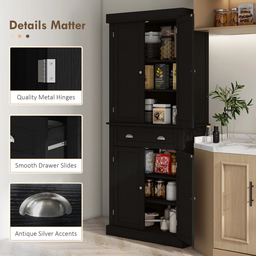 72" Kitchen Pantry Cabinet with 2 Cupboards and Drawer Z446
