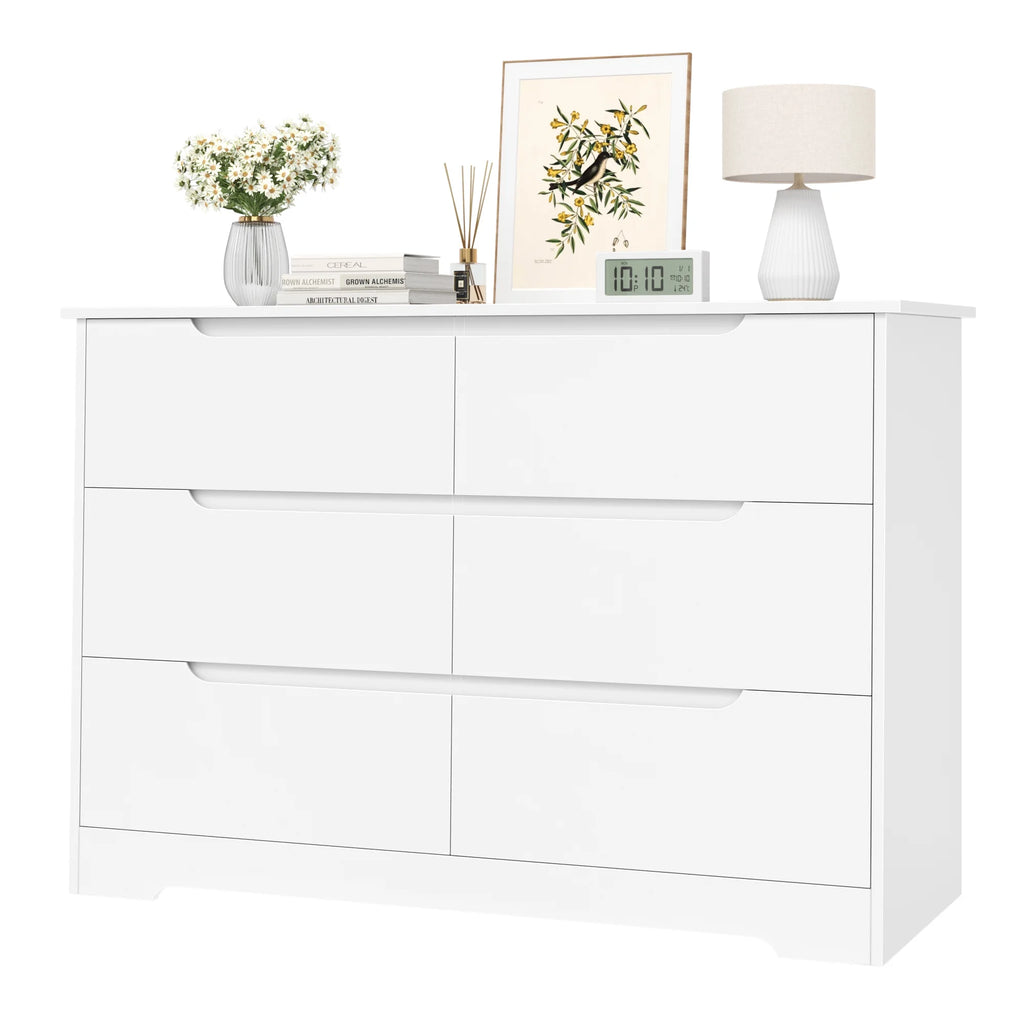 White 6 Drawer Wood Dresser X55850