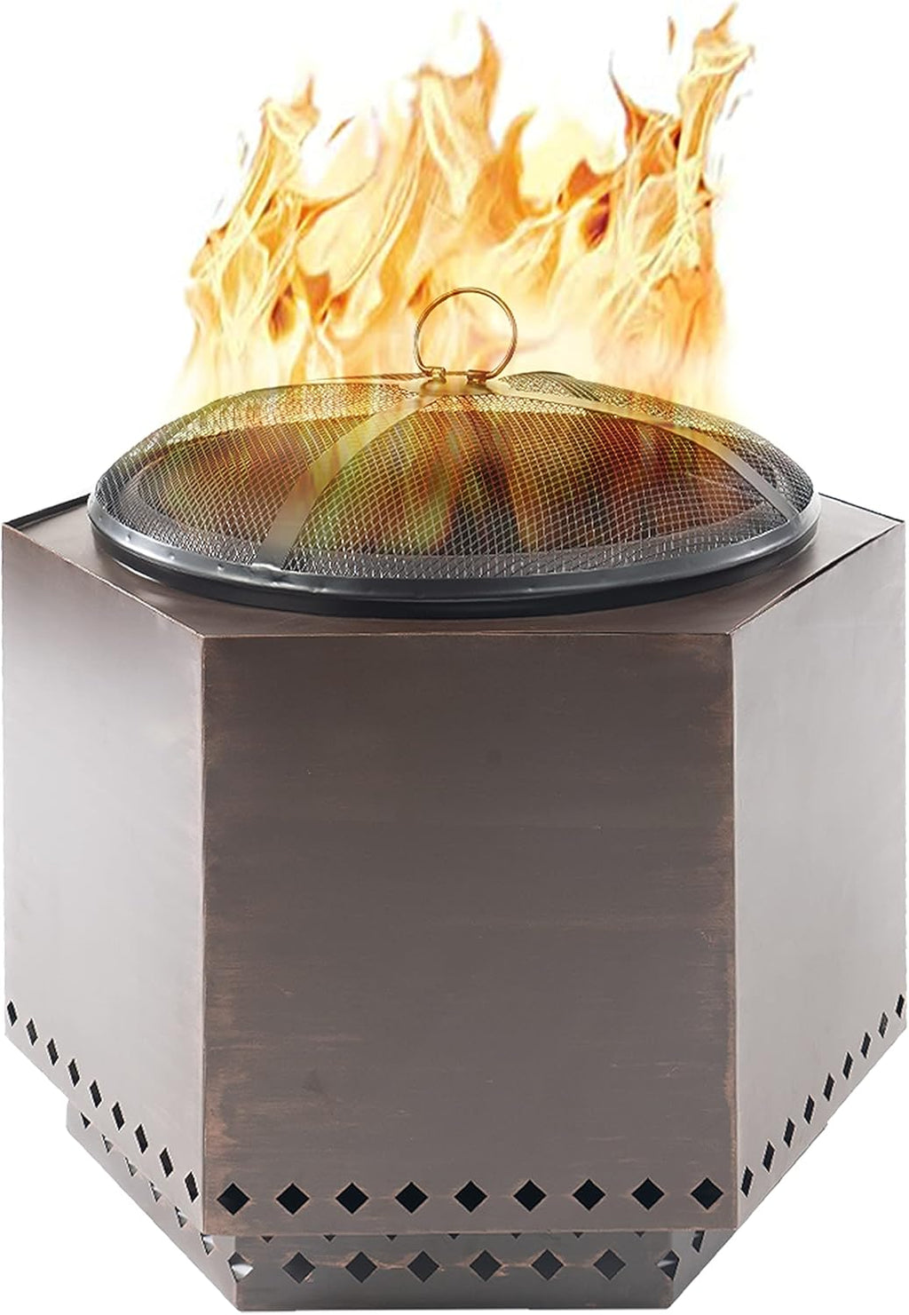 23.5 Inch Smokeless Wood Burning Fire Pit with Stand, Spark Screen, & Cover A36696