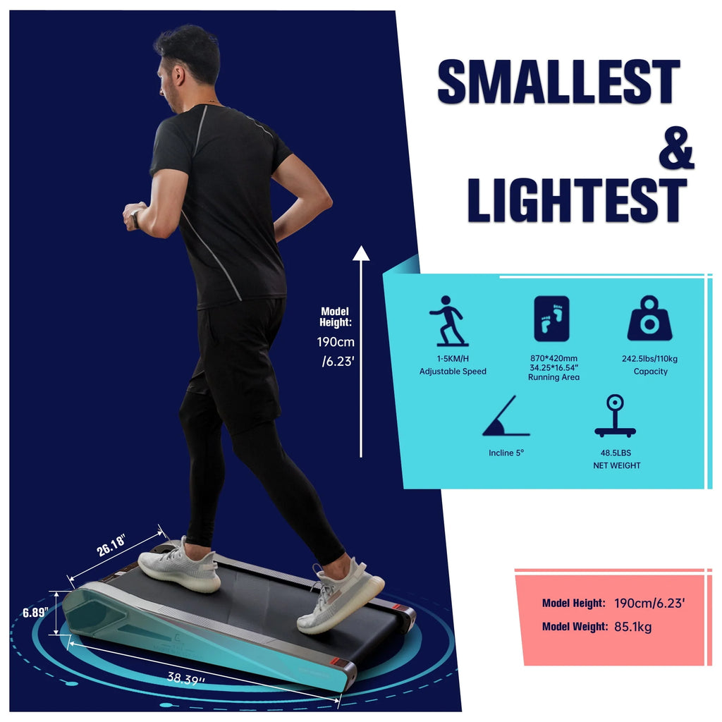Under Desk Electric Walking Treadmill 2.0HP H8216