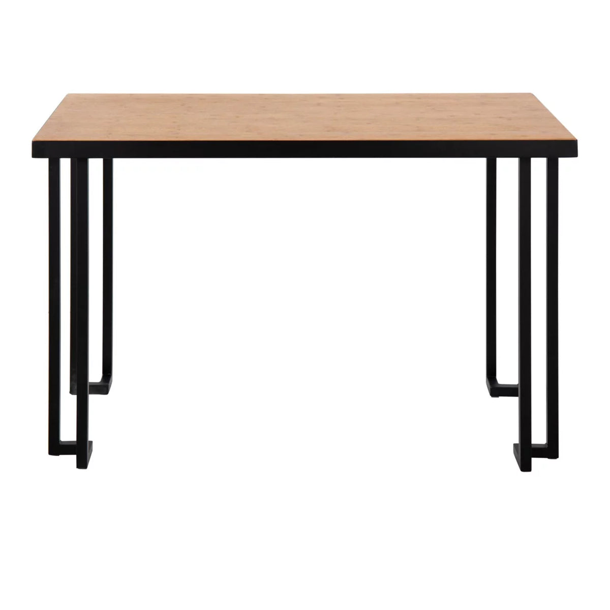 Black Steel Natural Wood Top Desk S5411