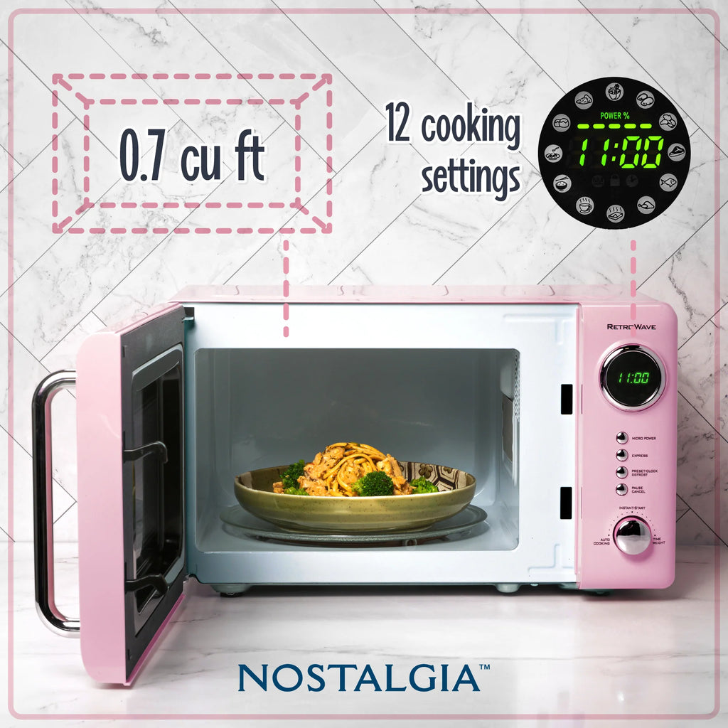 Pink Retro Countertop Microwave Oven Z825