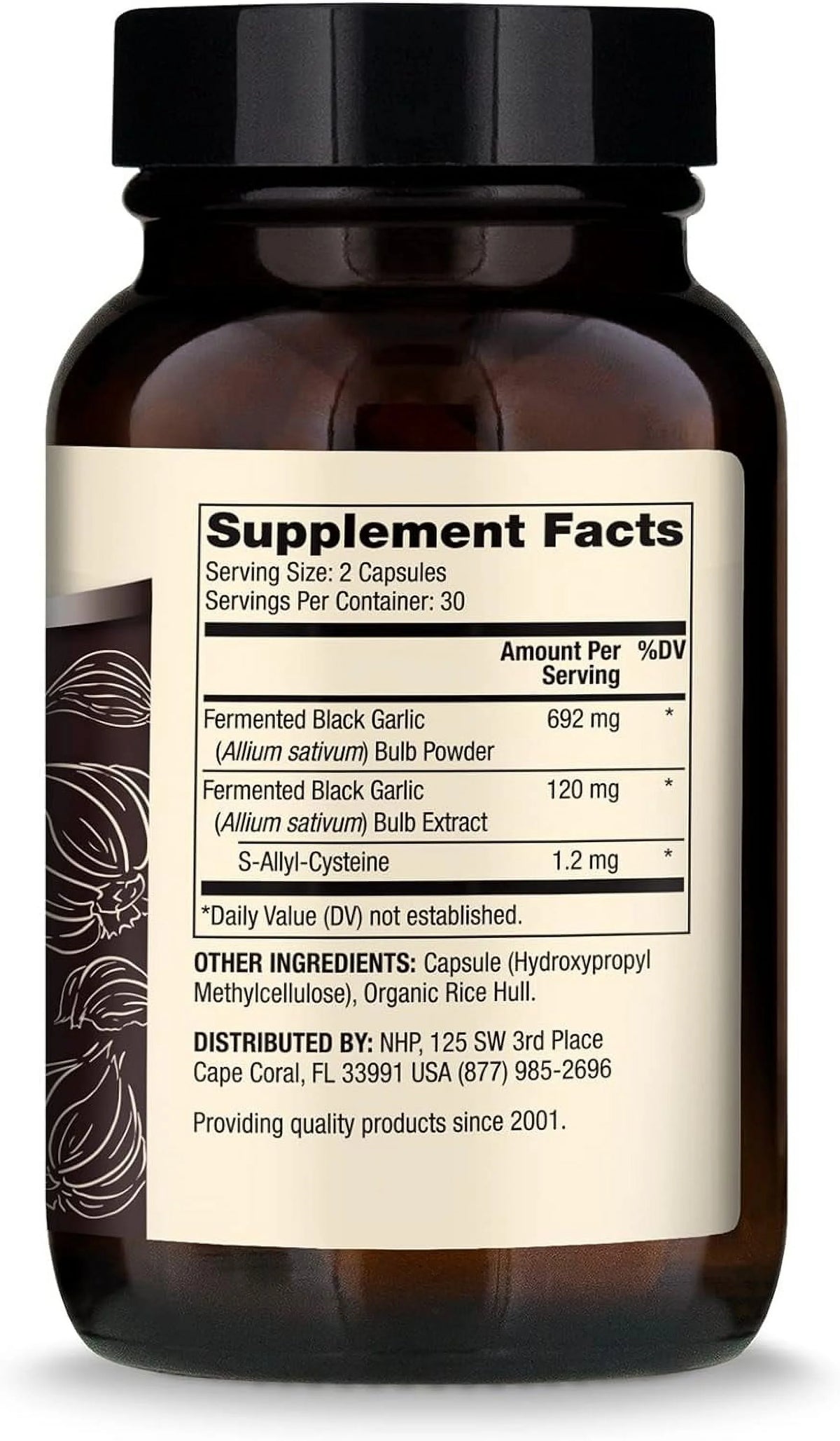 Fermented Black Garlic 60 Capsules Dietary Supplement Y926917