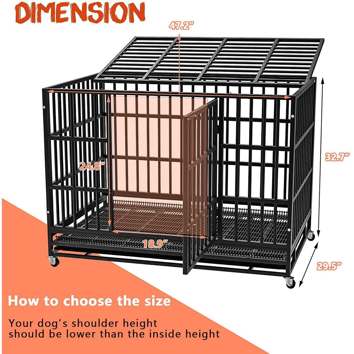 Heavy Duty Dog Crate with Removable Tray R846