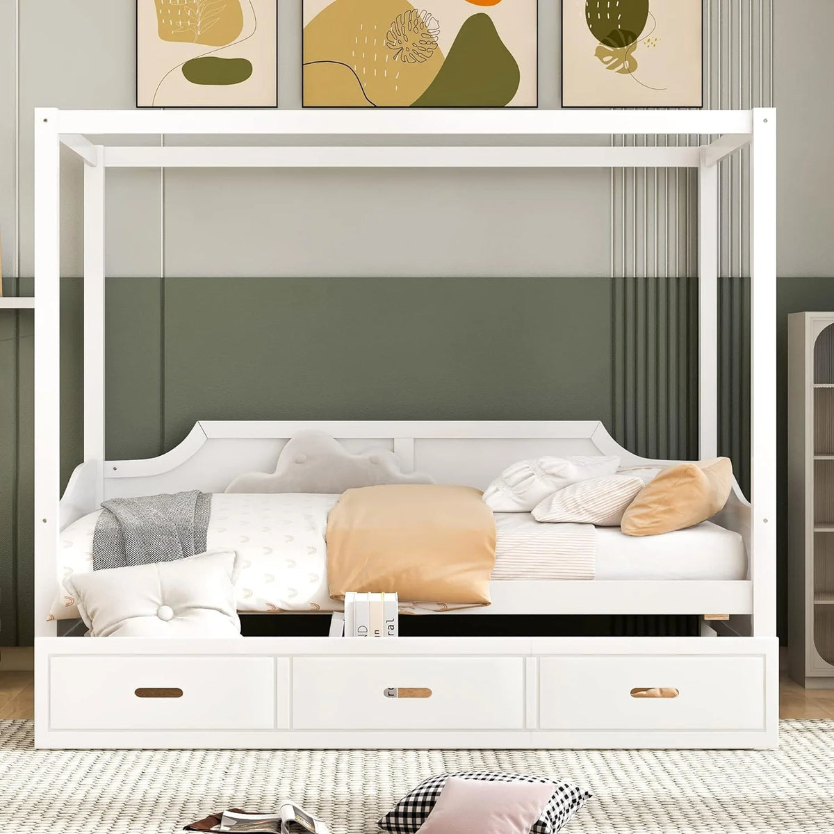 Wood Daybed Frame with 3 Drawers L427941