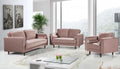 Pink Velvet Sofa Loveseat & Chair Set 3Pcs Y350