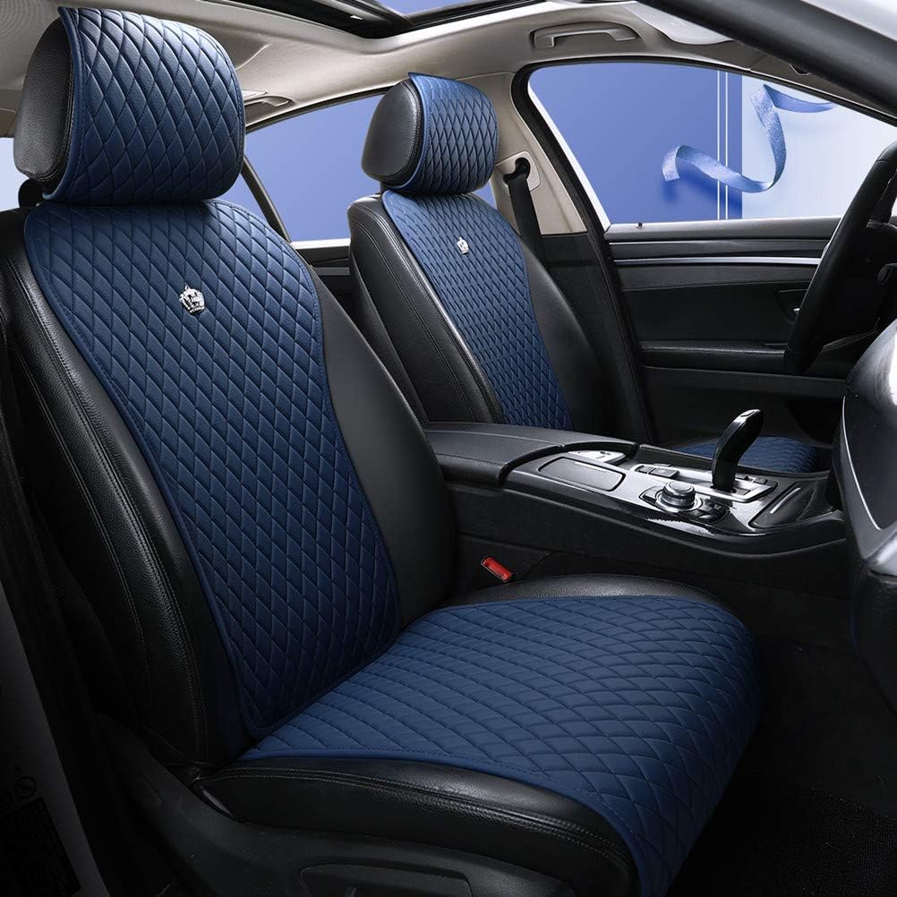 Black Leather Car Seat Cover 9PCS Universal N707