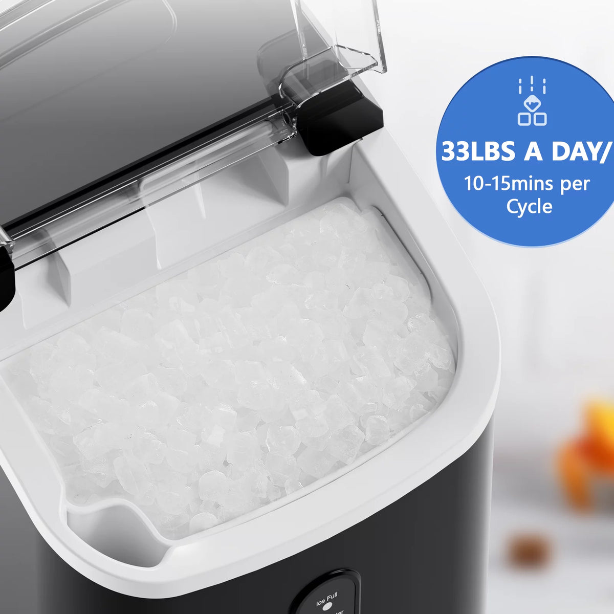 33lbs Countertop Nugget Ice Maker with Scoop E7166