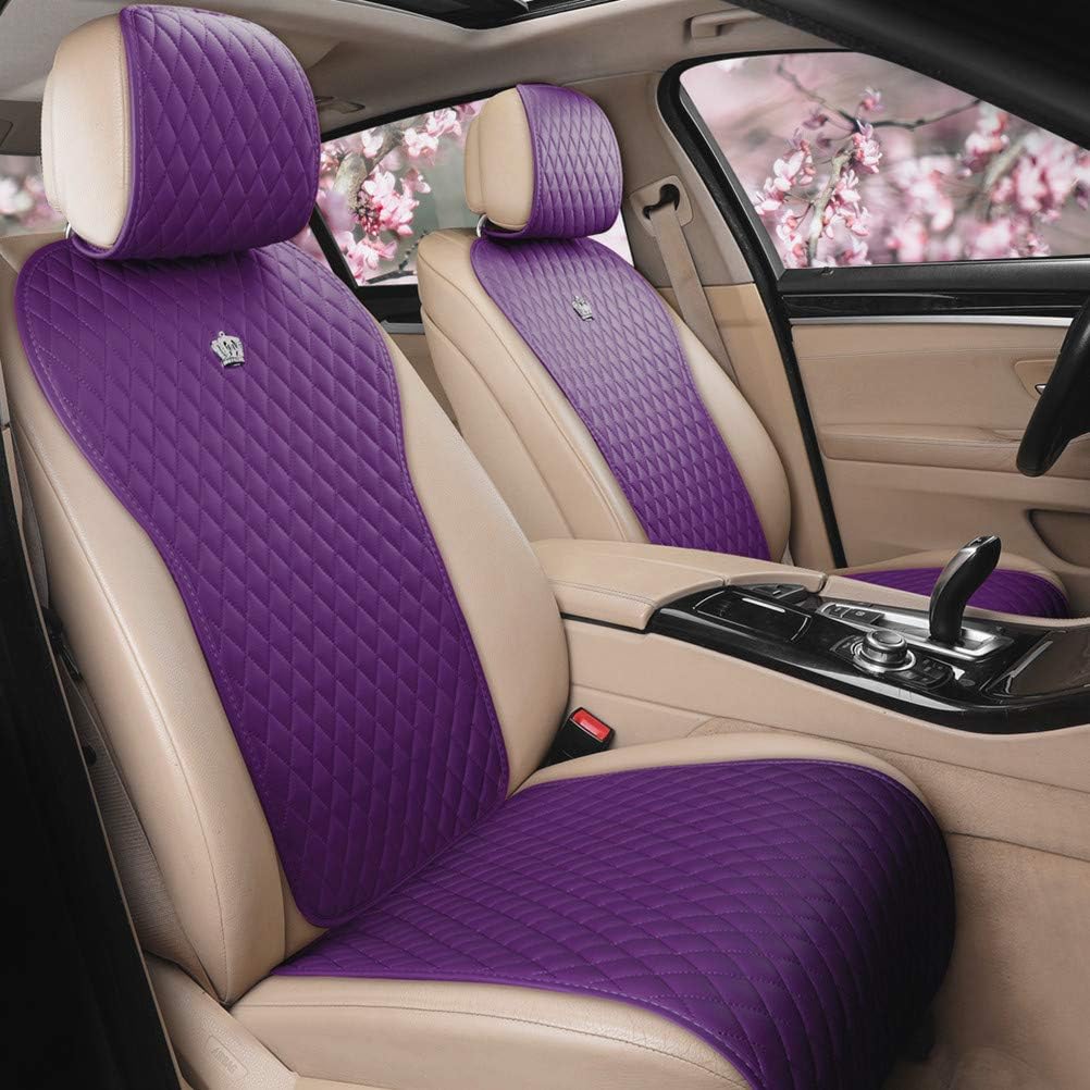 Black Leather Car Seat Cover 9PCS Universal N707