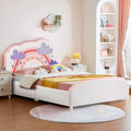 Wood Upholstered Twin Bed Platform with Slat Support T224