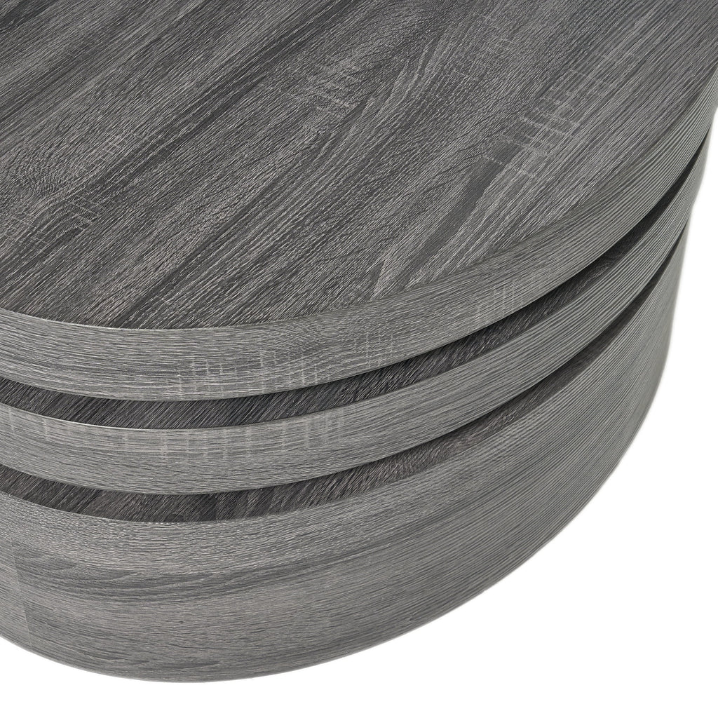Black Rotatable Oval Coffee Table Z700941