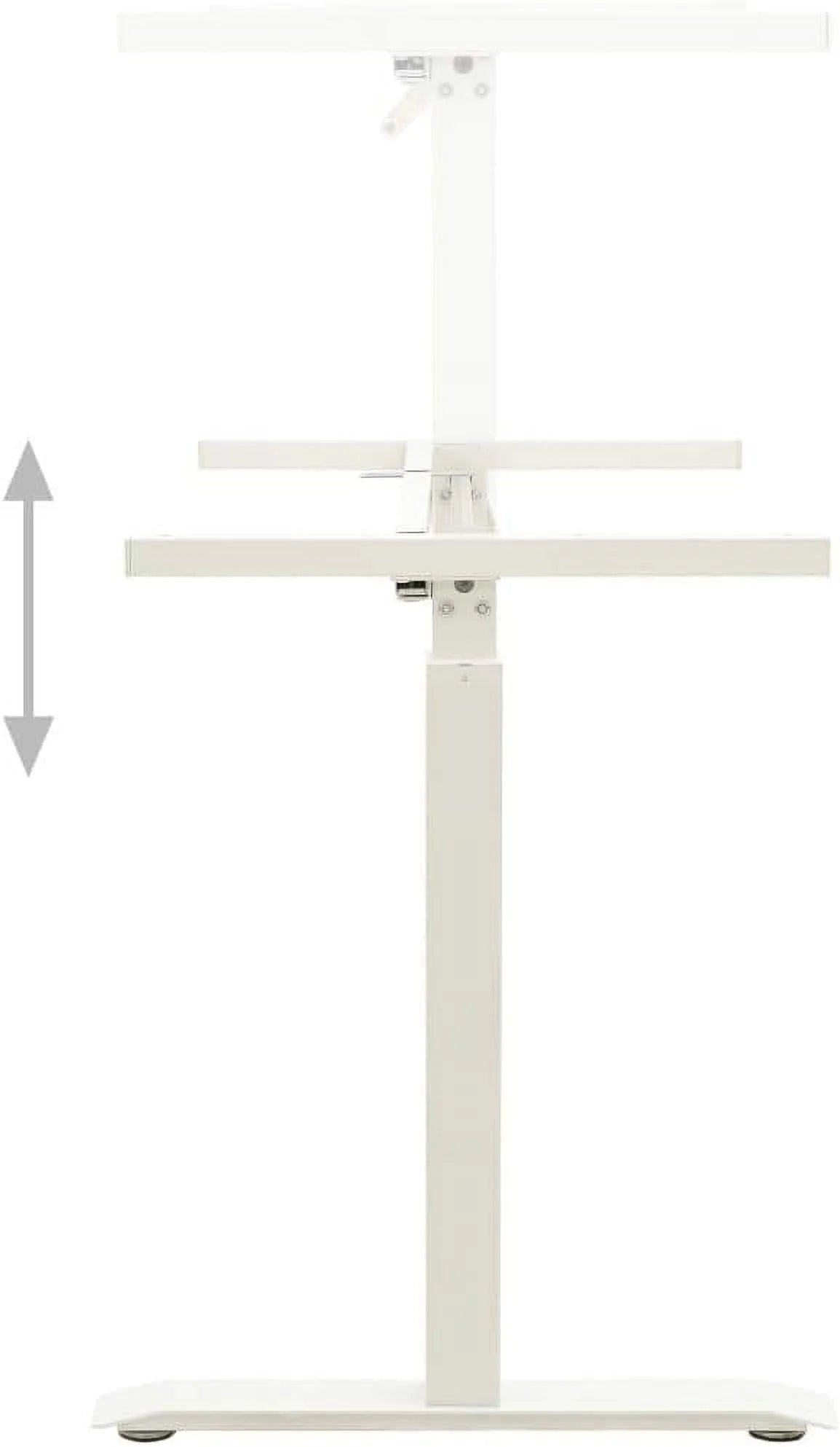 White Adjustable Standing Desk Frame with Crank System L3075