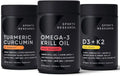 Krill Oil Omega 3 1000mg, Turmeric Curcumin & Vitamin D3 + K2 O371014