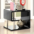 Black and Chrome Metal End Table V12605
