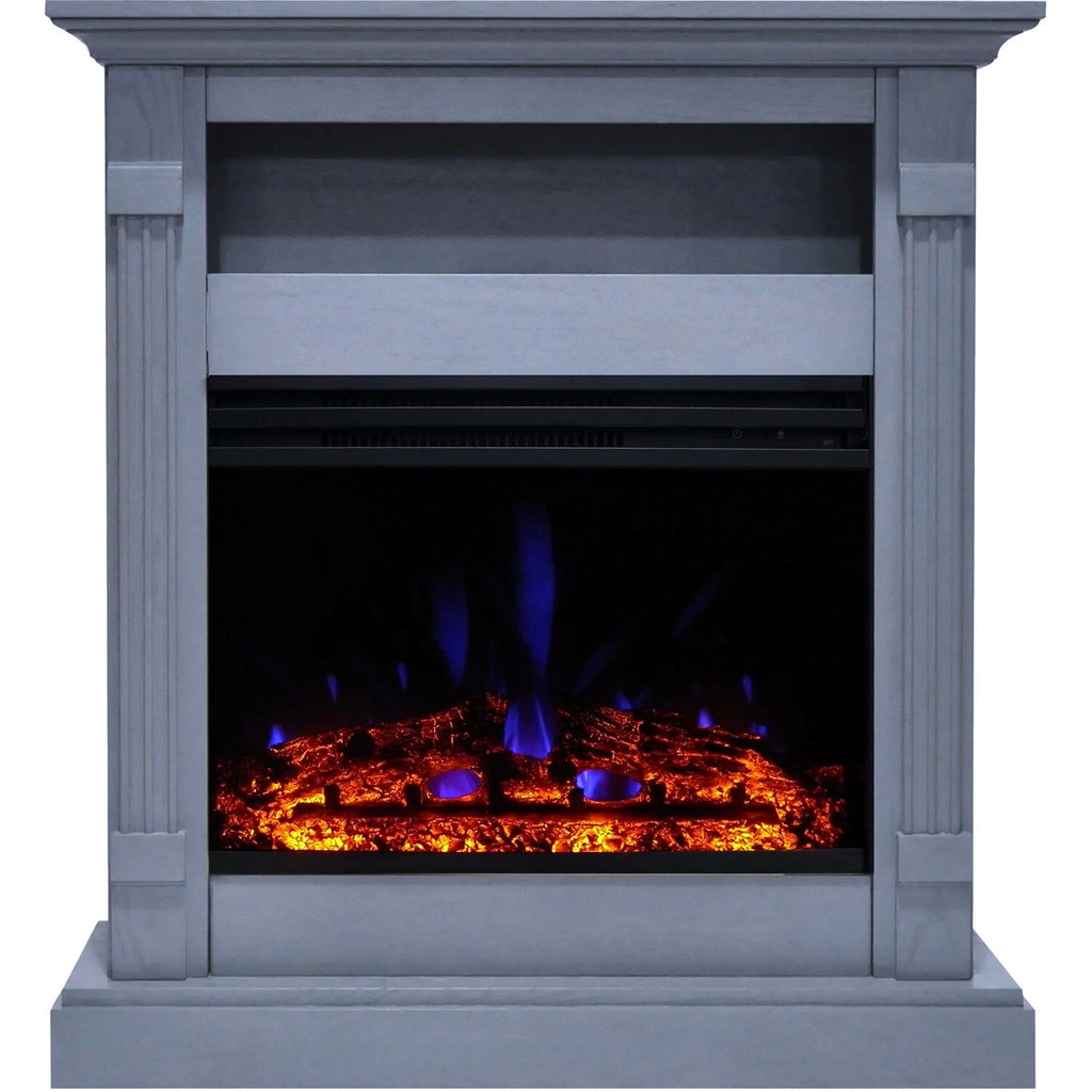 34-In. Electric Fireplace Heater with Slate Blue Mantel and Remote Control O6275