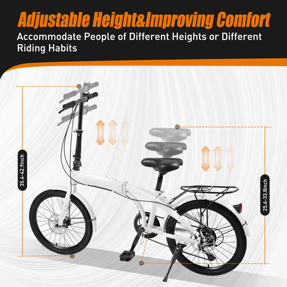 20-inch Wheels 7 Speed Folding Bike High Carbon Steel Bicycle Z3420