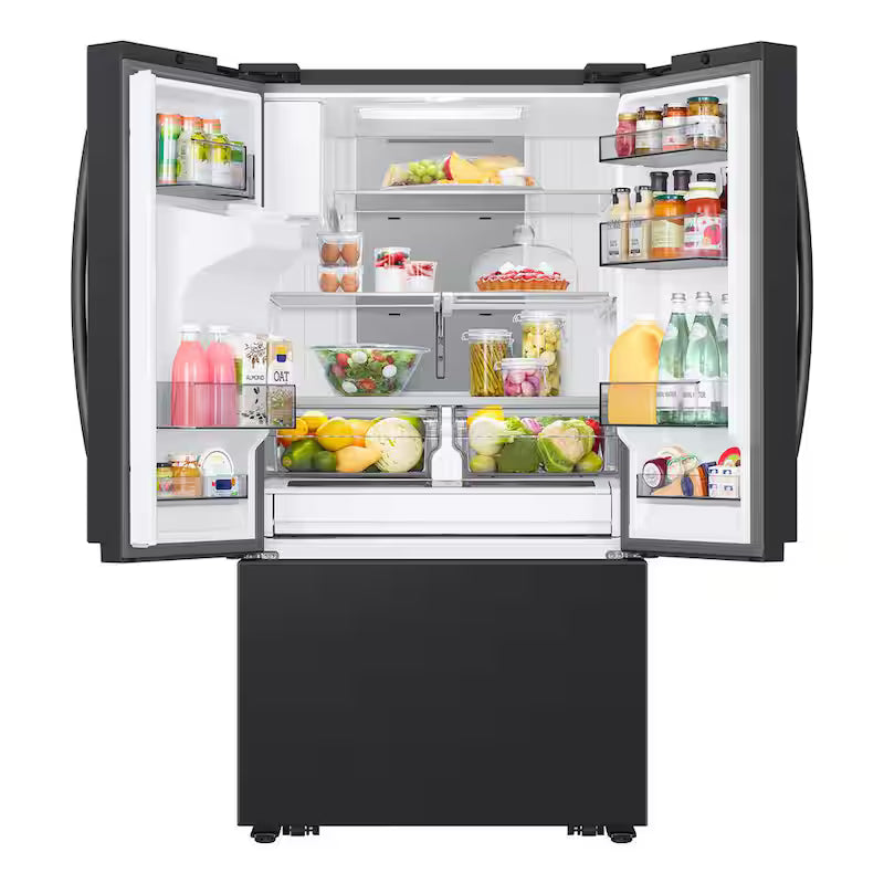 31 cu. ft. 3-Door French Door Refrigerator with Four Types of Ice in Matte Black Steel G809