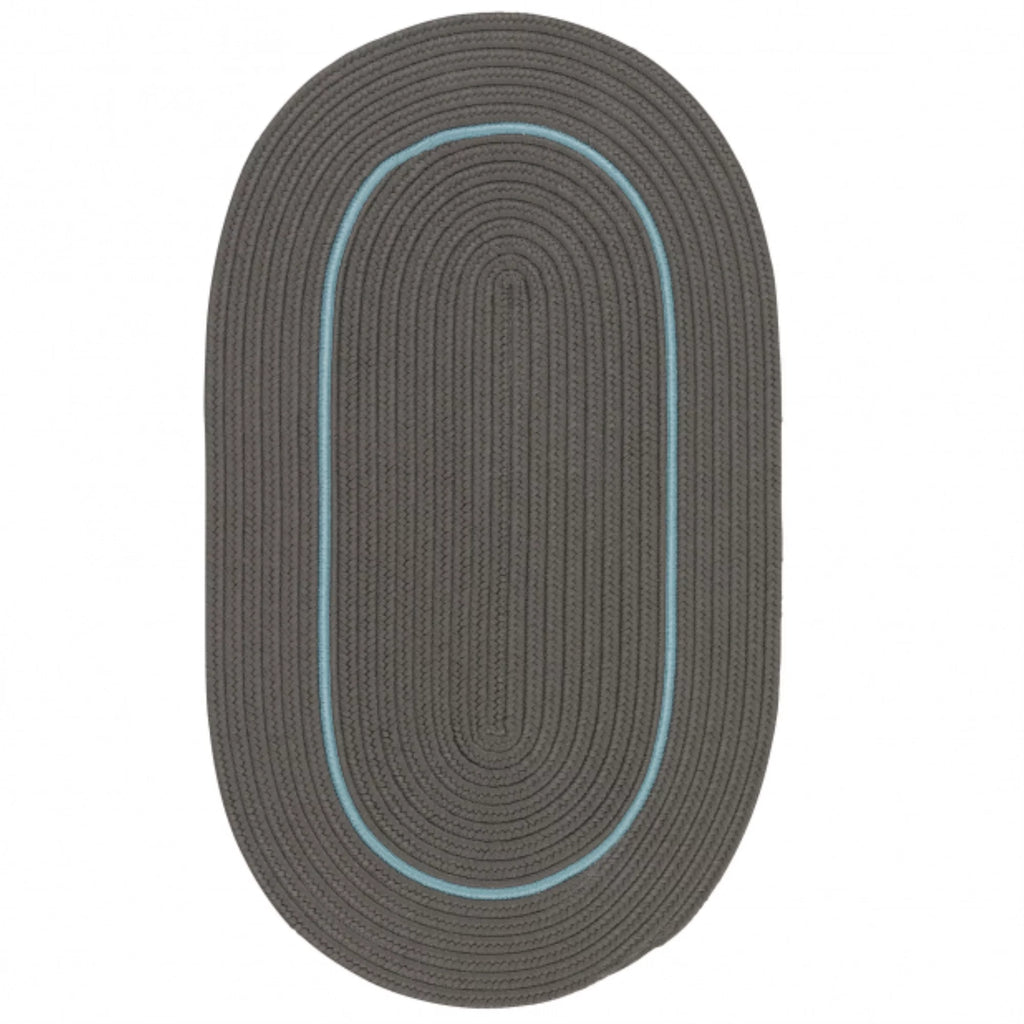 Grey 8x10 Accent Border Rug W4535