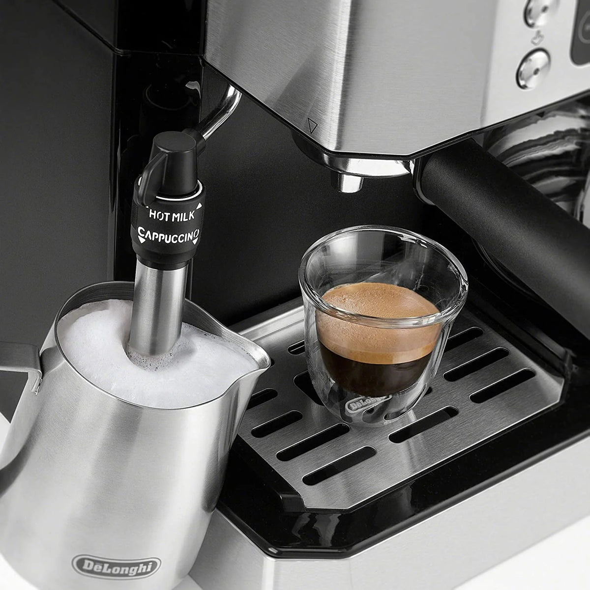 Combination Coffee Maker & Espresso Machine with Milk Frother and Glass Coffee Pot A61071