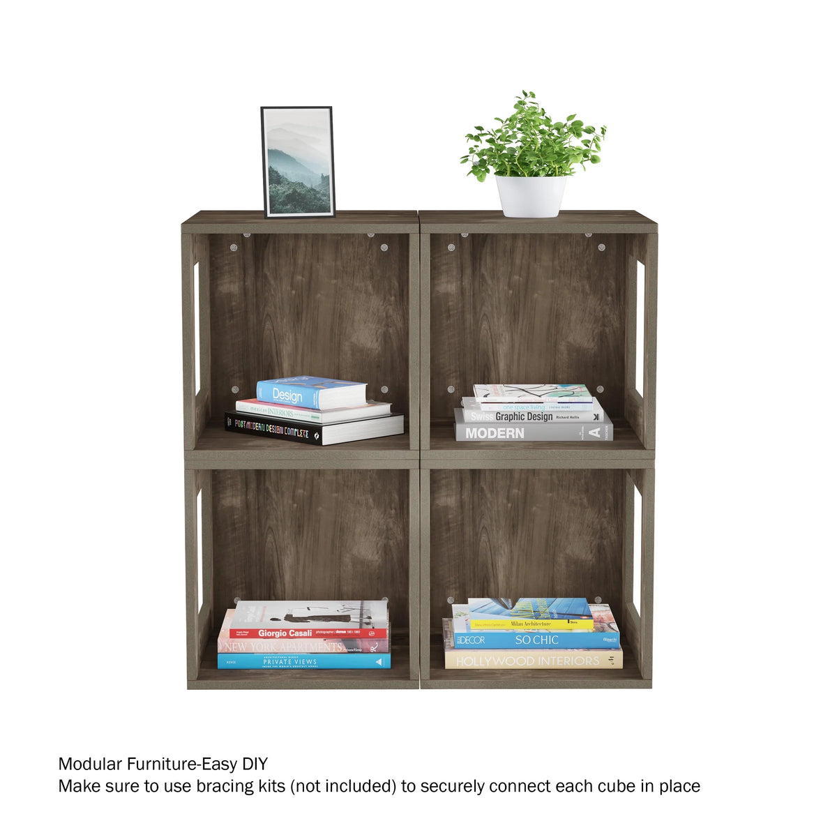 Gray Stackable Modular Cube Accent Table M5459