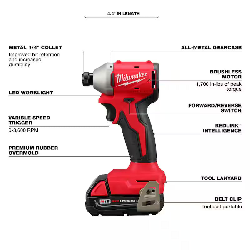 18V Lithium-Ion Brushless Cordless 4-Tool Combo Kit A28521