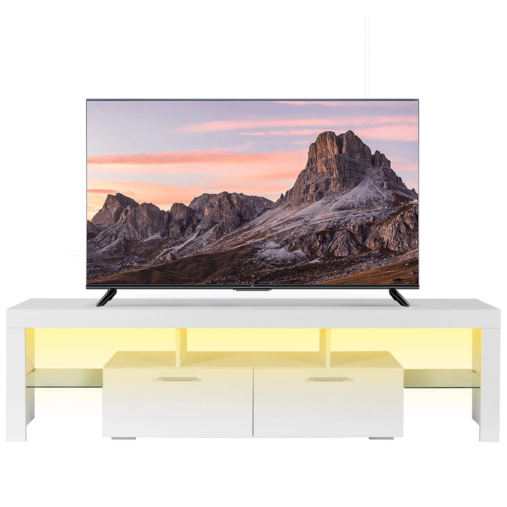 Black TV Stand for 70 Inch TV with LED Light D45312