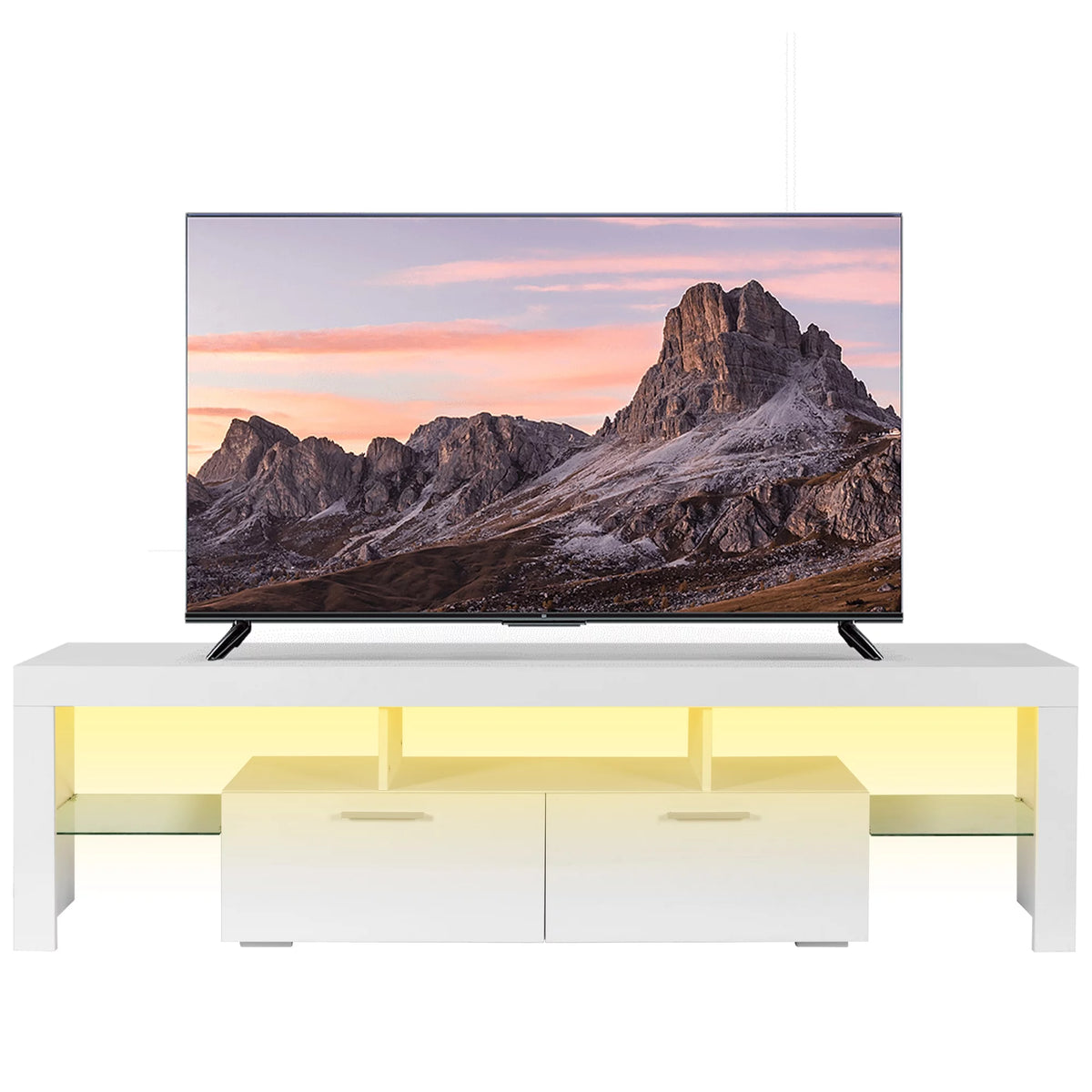 Black TV Stand for 70 Inch TV with LED Light D45312