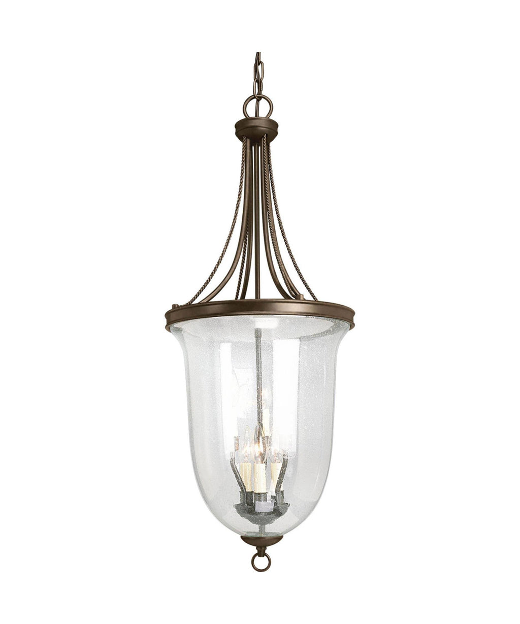 Antique Bronze Seeded Glass Pendant Light B71491