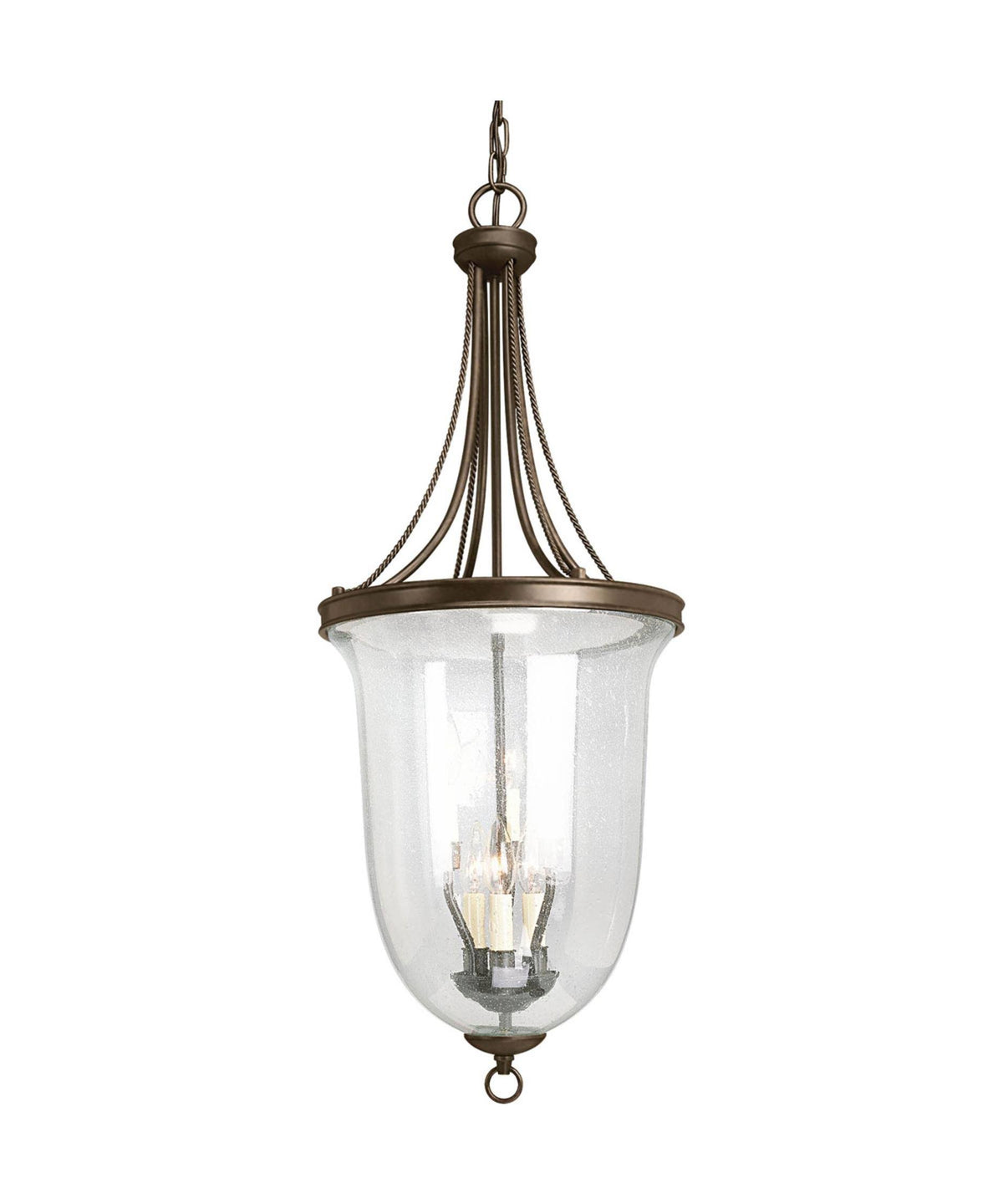 Antique Bronze Seeded Glass Pendant Light B71491