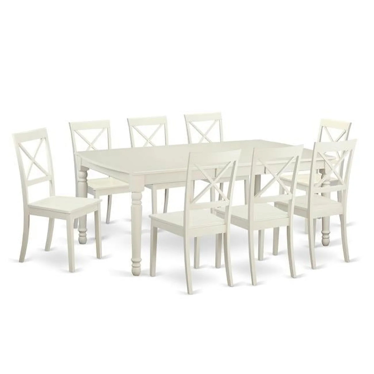 Linen White 9 Piece Dinette Table Set K4136