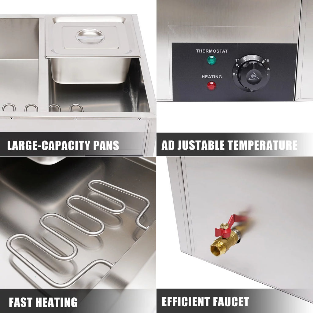 850W 4-Pan Commercial Food Warmer Q5026