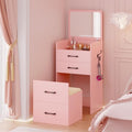 3 in 1 Vanity Desk with Flip Top Mirror and Cushioned Stool Z82828