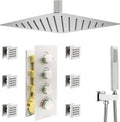 16inch Chrome Shower Mixer Faucet Set with Thermostatic Valve X9753