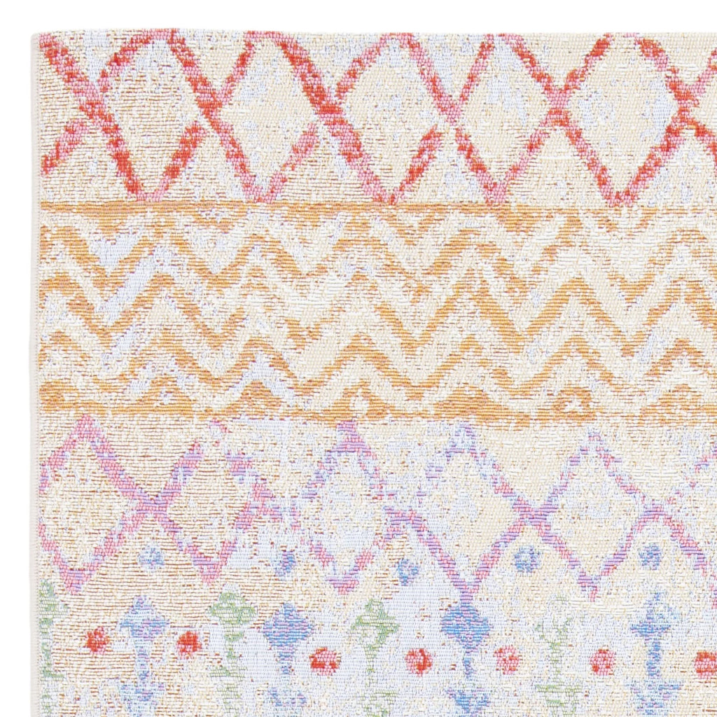 Gold Blue 8' x 10'5" Geometric Area Rug K33436
